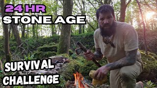 24hour Primitive Stoneage Survival Challenge [upl. by Yacov]