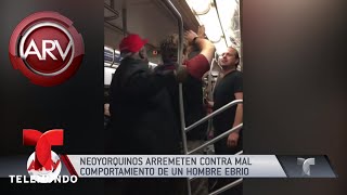 Borracho racista recibe su merecido  Al Rojo Vivo  Telemundo [upl. by Aveline440]