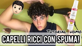 COME FARE I CAPELLI RICCI UOMO CON LA SCHIUMA SPUMA IN 5 MIN Tutorial Estate 2022 [upl. by Etteniuq]