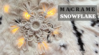 DIY Christmas Ornament Tutorial Easy and Quick Macramé Snowflake for Beginners [upl. by Vandervelde]