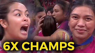 NAPALUHA sa saya ang Creamline matapos masungkit ang ikaanim na Championship sa PVL [upl. by Leora]