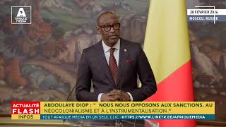 ABDOULAYE DIOP  quot NOUS NOUS OPPOSONS AUX SANCTIONS AU NÉOCOLONIALISME ET À LINSTRUMENTALISATION quot [upl. by Jasmina575]