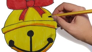 COMO DIBUJAR UN CASCABEL PARA NAVIDAD paso a paso facil a color [upl. by Katz]