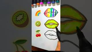 lips trendingshorts virlvideo youtubeshort fruits lips drawing [upl. by Haroved]