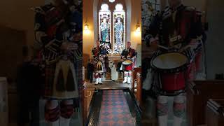 Scottish Wedding  Highland Cathedral played by Bagpipes Drums amp Church Organ at Luss Loch Lomond [upl. by Squires77]