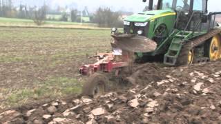 Front amp rear ploughing on a John Deere track tractor with Laforge front hitch and electronic control [upl. by Tavey898]