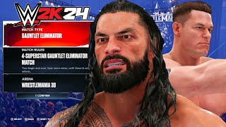 WWE 2K24 LIVE Stream  WWE 2K24 Gauntlet Match Roman Reigns Brock Lesnar John Cena Live Stream [upl. by Ydahs]