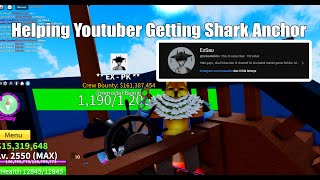 Helping Youtuber Getting Shark Anchor ExSauRoblox  Blox Fruits Live [upl. by Felicie734]