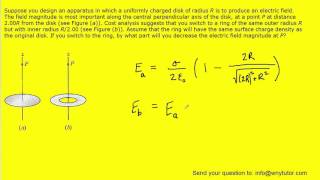 Suppose you design an apparatus in which a uniformly charged [upl. by Leiuqeze411]