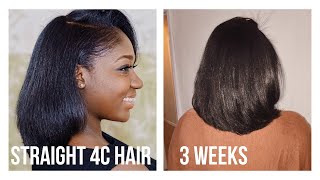 How I Keep my Silk Press 4C4B Natural Hair Straight for 3 Weeks [upl. by Lleznod]