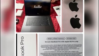 UNBOXING Apple  MacBook Pro 16quot  M3 Pro chip  18GB Memory  18core GPU  512GB SSD  Space Black [upl. by Maharg]