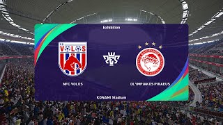 NFC Volos vs Olympiacos 03122023 Greece Super League PES 2021 [upl. by Ecinuahs]