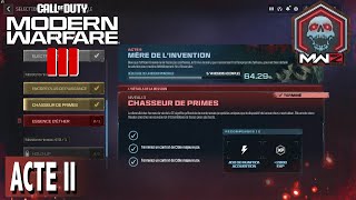 CHASSEUR DE PRIME NIVEAU 3 ACTE 2 MÈRE DE LINVENTION MODE ZOMBIE CALL OF DUTY MODERN WARFARE 3 [upl. by Sindee]