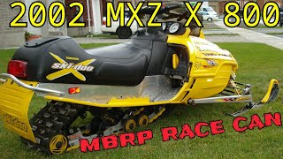 MXZX 800 MBRP RACE CAN COLD START  SKIDOO  2002 MXZX [upl. by Senilec772]