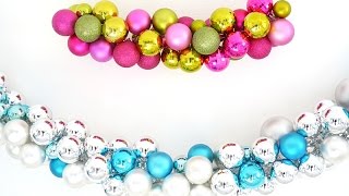 DIY Christmas Baubles Garland  BirdsPartyTricks [upl. by Ydasahc]