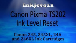 Canon Pixma TS202 Ink Level Reset Procedure [upl. by Ttennaej]