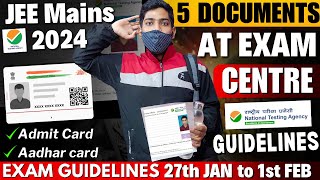 JEE Mains 2024 April All DOCUMENTS Required for Exam Centre📄 Admit Card Dress Code iitjee jee [upl. by Oicnaneb295]