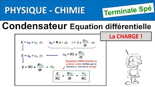 20 Etablir léquation différentielle de la charge dun condensateur Tle [upl. by Barnabe]