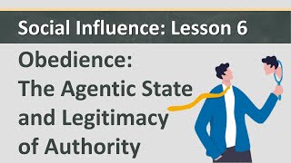 Social Influence L6  Obedience  The Agentic State and Legitimacy of Authority [upl. by Htaras]