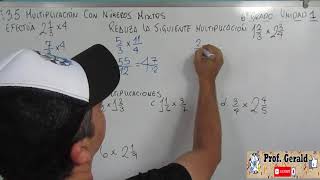 35 MULTIPLICACION CON NUMEROS MIXTOS 6º GRADO [upl. by Enerahs]