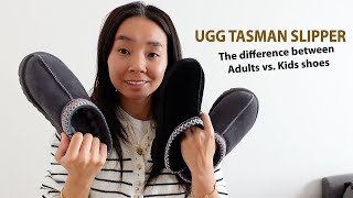 UGG Tasman Adult vs Kids slipper review  is there a difference Should you size up or down [upl. by Nelyt]