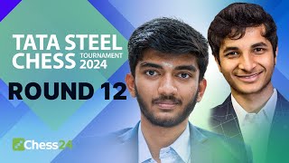 Gukesh v Pragg PreCandidates Faceoff amp Nodirbek v Vidit On Penultimate Day  Tata Steel 2024 Rd 12 [upl. by Harrie18]