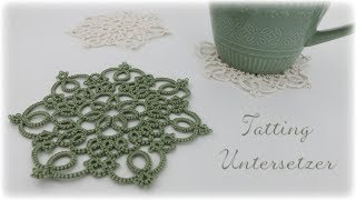 Tatting Untersetzer  DIY  Tatting Coasters eng sub [upl. by Bonnibelle]