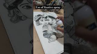 how to protect thi fixative spray subscribe for more shirts trending drawing [upl. by Sualokcin]