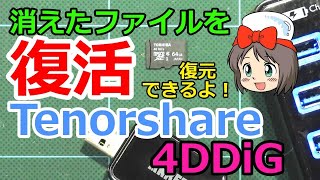 【パソコン】消えたファイルを復活 Tenorshare 4DDiG SDカードのファイルも復元 ファイル復元ソフト データ復元ソフト Tenorshare4DDiG [upl. by Fricke53]