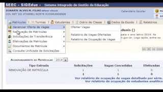 SIGEduc  Vídeo Tutorial  Renovação de Matrículas [upl. by Ahsirak]