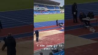 16 year old jumps 740m 👏🏽💯 longjump jump [upl. by Llebiram]