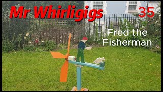 Whirligigs and Garden Spinners 35 Fred he Fisherman by Mr Whirligigs [upl. by Selegna504]