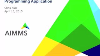 AIMMS Product Training webinar Creating a Constraint Programming Application [upl. by Marelya]