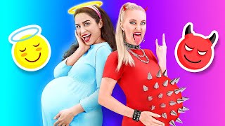 GOOD PREGNANT VS BAD PREGNANT  Funny Pregnant Situations by 123 GO [upl. by Hait]