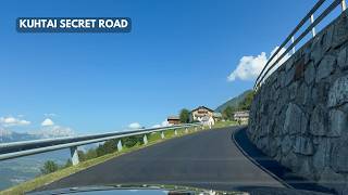 4k driving Impressively steep secret Kuhtai Alpine route We meet a family of horses [upl. by Letnom605]