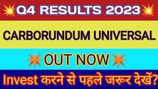 Carborundum Universal Q4 Result 2023 🔴 Carborundum Universal Results 🔴 Carborundum Share Latest News [upl. by Astra817]