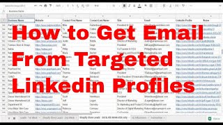 How to Get Email Addresses of LinkedIn Profiles  Find CEO Founder CoFounders Email Address [upl. by Alaet]