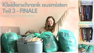 Kleiderschrank ausmisten EXTREM Teil 3✨Konmari Methode ✨ nachher 1 Jahr später  FINALE [upl. by Ransom]