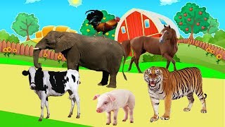 Tiergeräusche für kinder  VIDEO 3D 40 tiere lernen im dschungel  bauernhof [upl. by Alracal145]