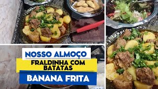 Almoço Fraldinha Cozida Arroz e Feijão Temperado Banana Frita – Comida Caseira de Verdade [upl. by Edas]