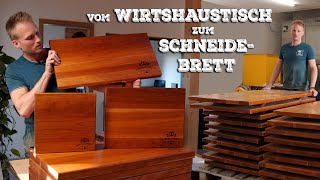 Vom Wirtshaustisch zum Schneidebrett  HolzLiebling DIY upcycling [upl. by Suiravaj]