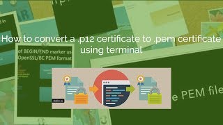 How to convert p12 certificate to pem certificate [upl. by Jimmie]