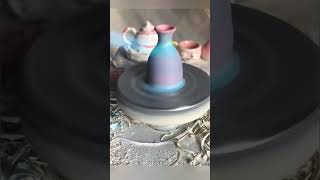 pot painting ideas drawing process of small colorful pot Craft clay drawing ideas [upl. by Burack]