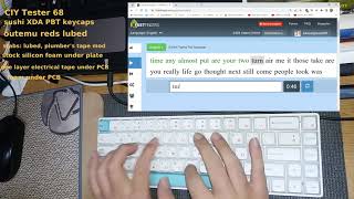 modded CIY Tester 68 keyboard typing sound test [upl. by Atsylak]