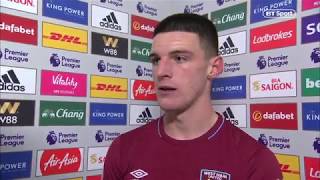 quotIm just focused on West Hamquot  Declan Rice interview after man of the match display at Leicester [upl. by Jimmy]