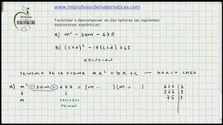 Ejercicio de Factorizacion  Sexto Caso  Mi Profesor de Matematicas  Video 022 [upl. by Assirok375]