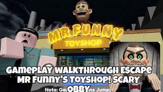 Gameplay walkthrough Escape Mr Funnys ToyShop SCARY OBBY roblox obby [upl. by Tasha]