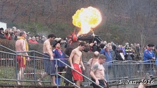 Neujahrsschwimmen 2016 im Edersee  Sperrmauer von tubehorst1 [upl. by Kanter]