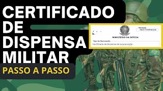 COMO TIRAR O CERTIFICADO DE DISPENSA MILITAR online  CDI [upl. by Eixirt]