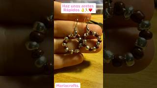 Haz unos aretes rápidos 🏃‍♀️❤️ bisuteria aretesartesanales joyeria tutorial [upl. by Ynaffad]